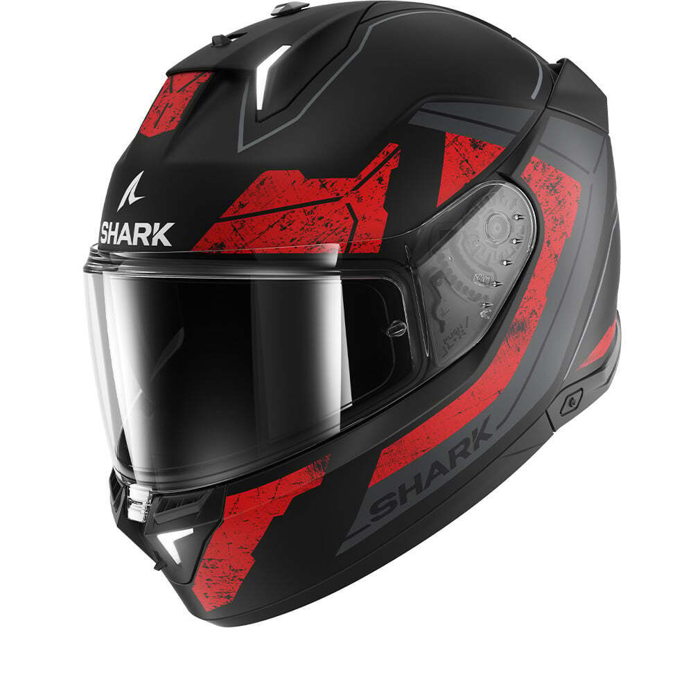 Casco Integral Shark con Luz Led Skwal I3 Rhad Kur Rojo Moto Helmets Sebastian