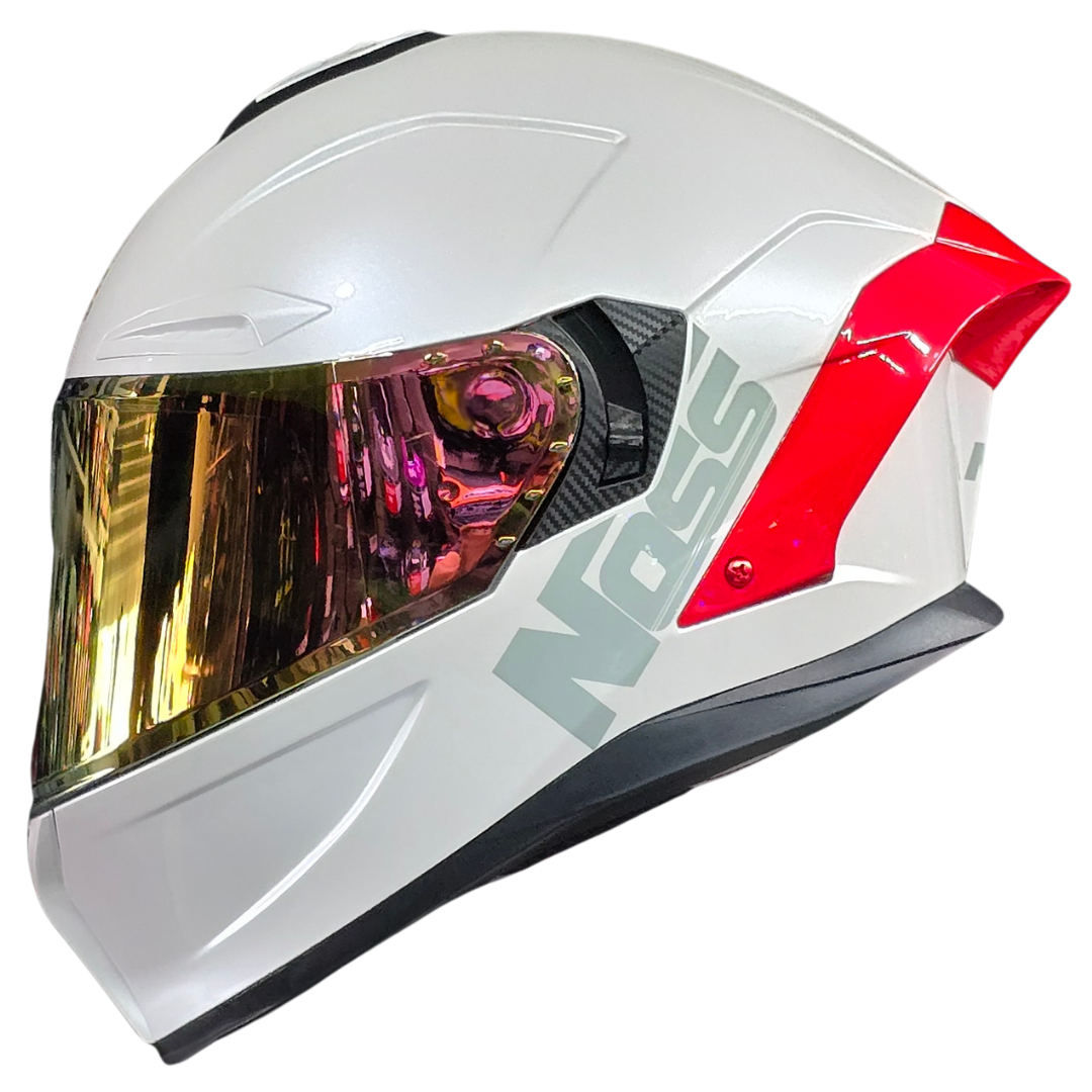 CASCO CERRADO NOSS NS 803N BLANCO BRILLANTE