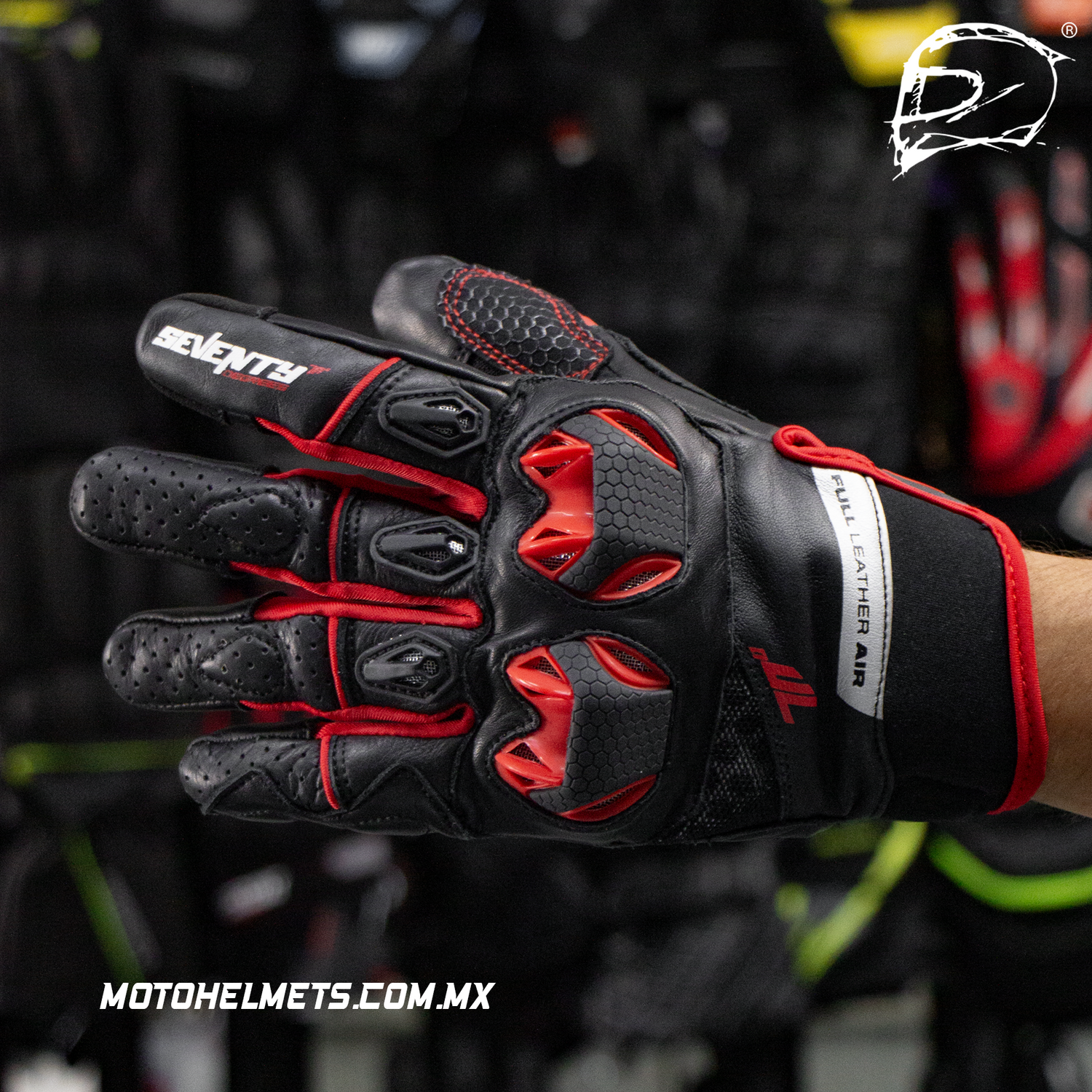 Guantes Seventy SD-N32 Naked Negro Rojo