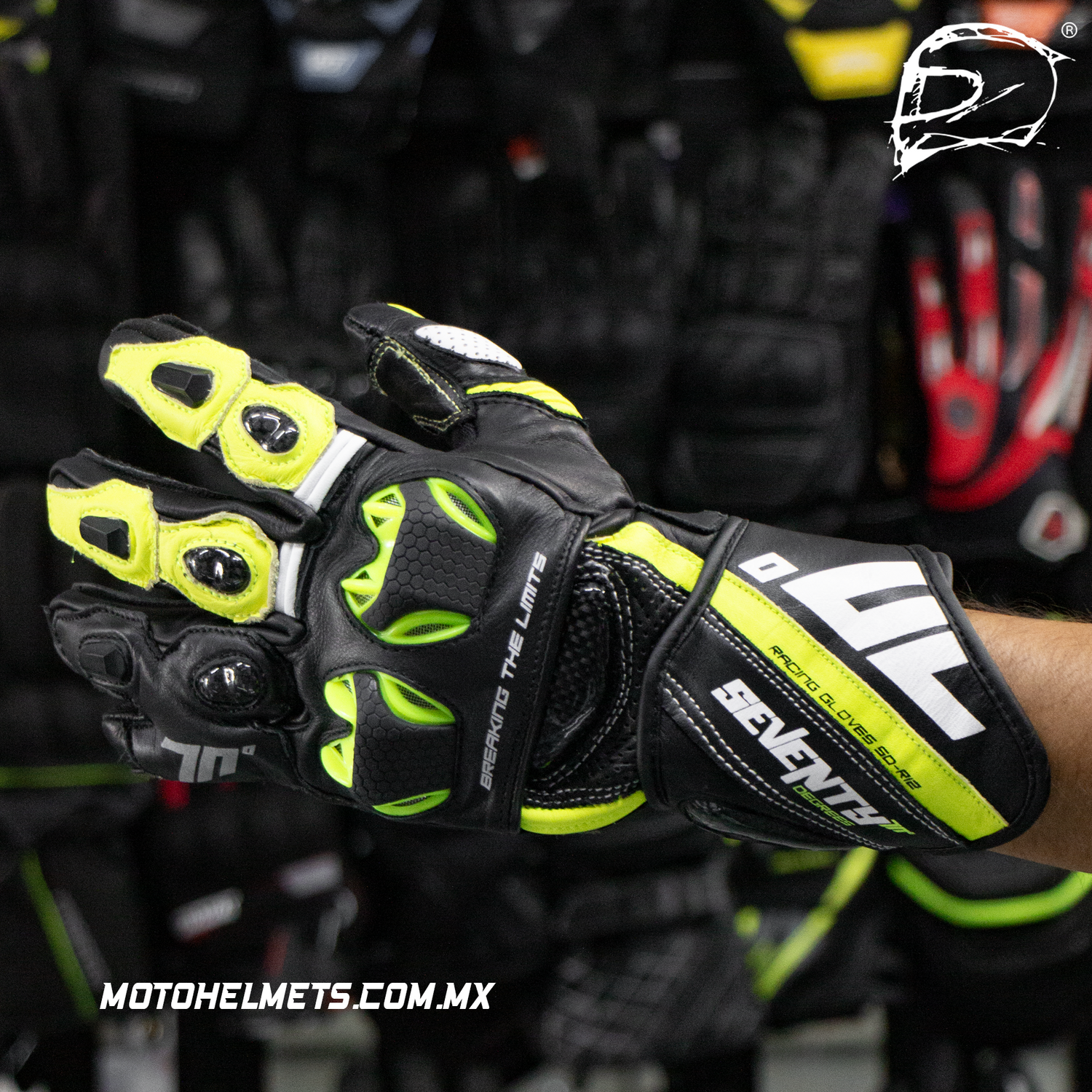 Guantes Seventy SD-R12 Racing Negro Amarillo