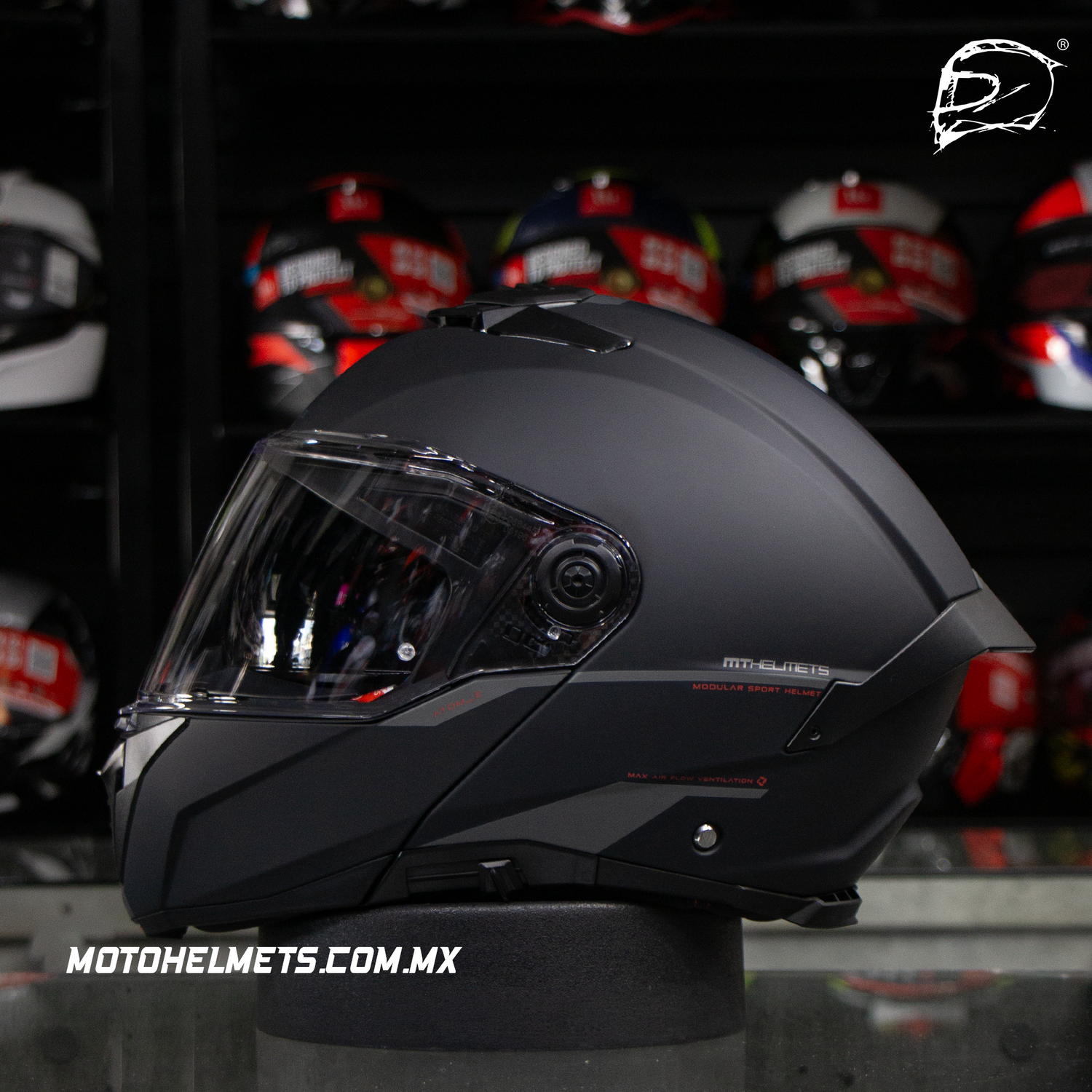 CASCO ABATIBLE MT SV ATOM 2 SOLID A1 MATE