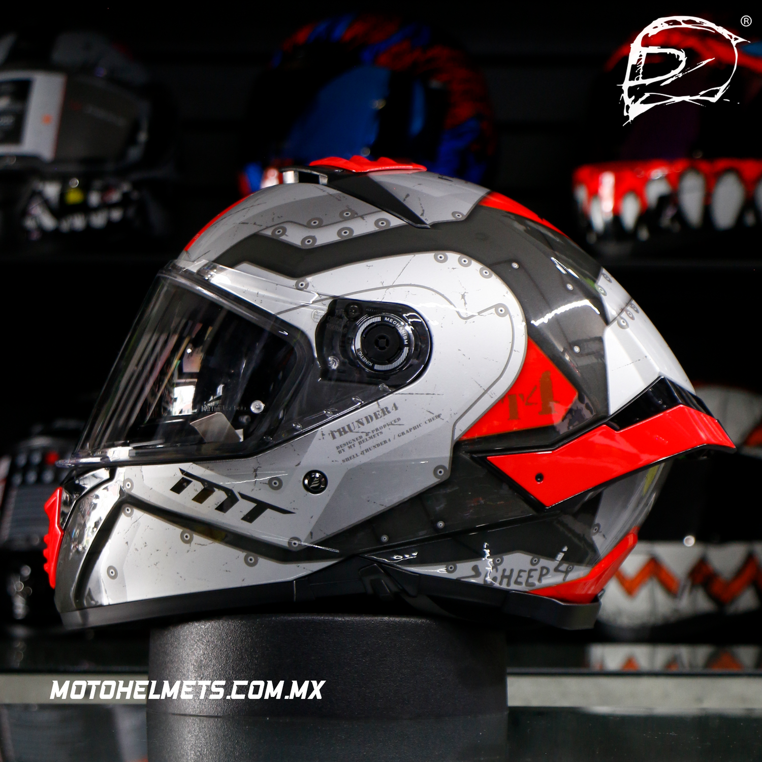 CASCO INTEGRAL MT THUNDER 4 SV CHEEP B5 ROJO