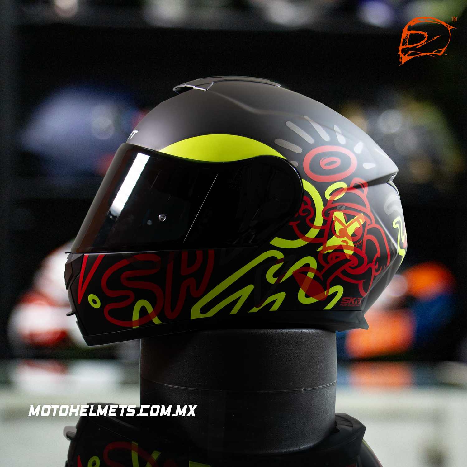 CASCO ABATIBLE SHAFT 3910 ART ROJO NEON