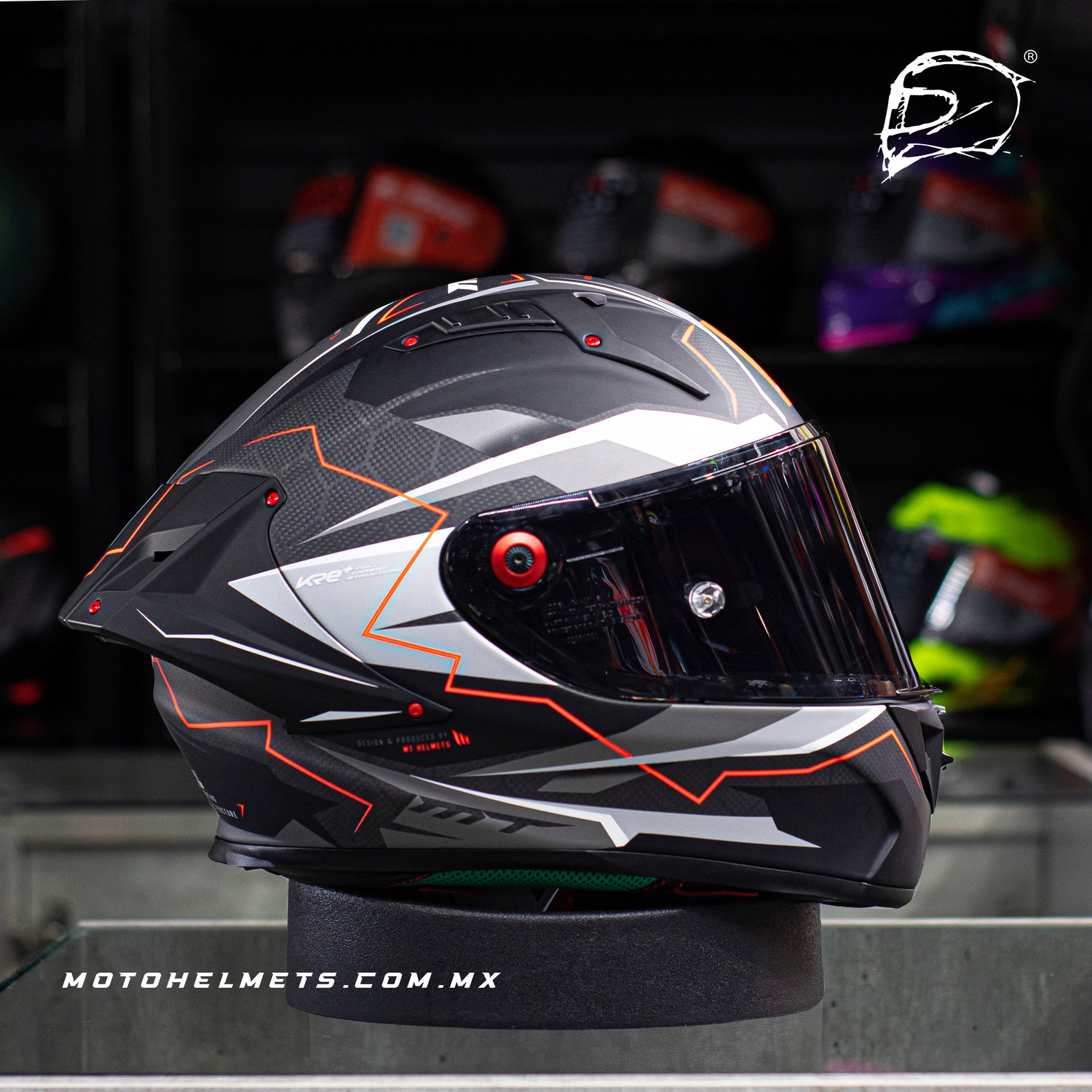 Casco Integral De Carbono Mt Kre KRAKER FF103 C5 Rojo