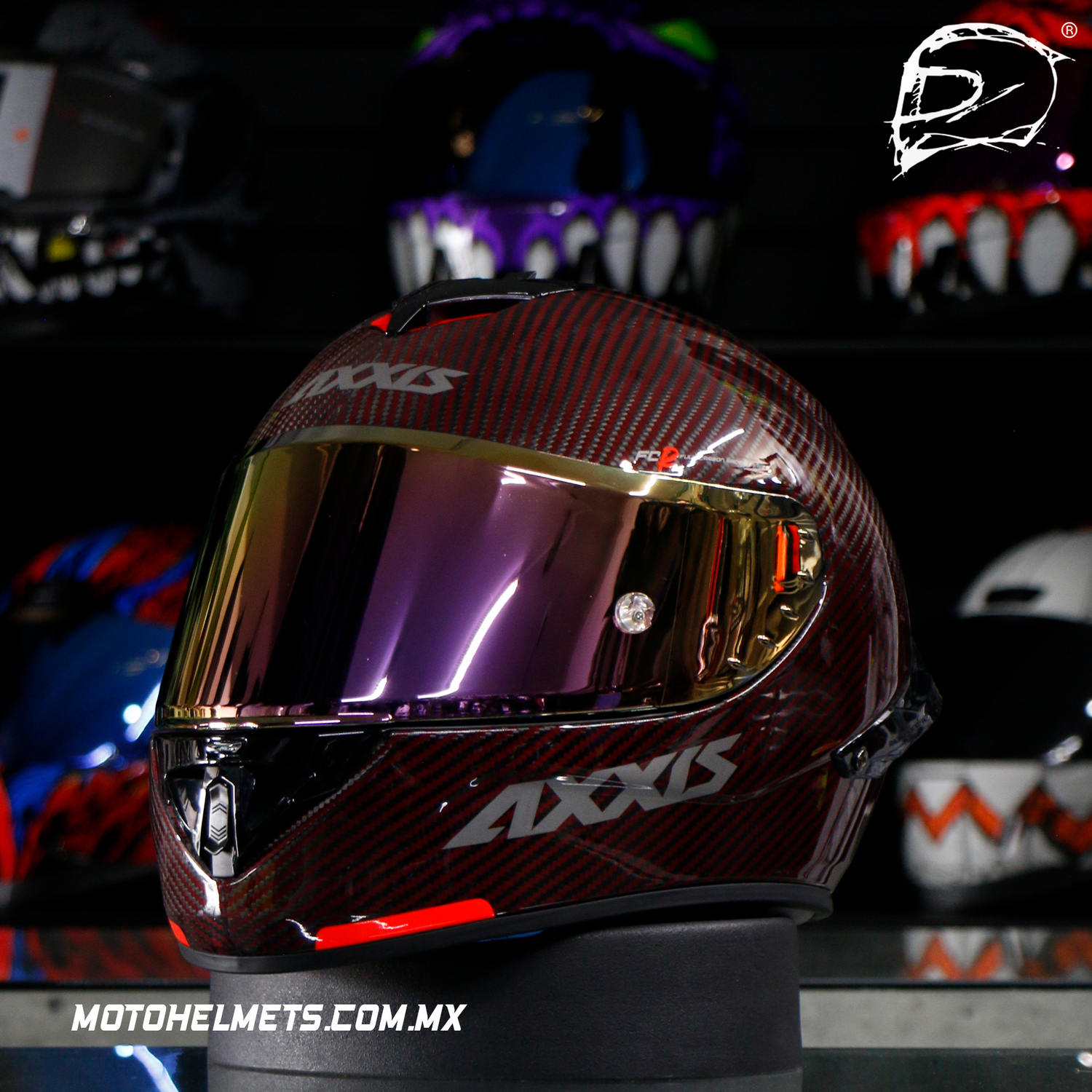 CASCO INTEGRAL AXXIS COBRA CARBON ROJO