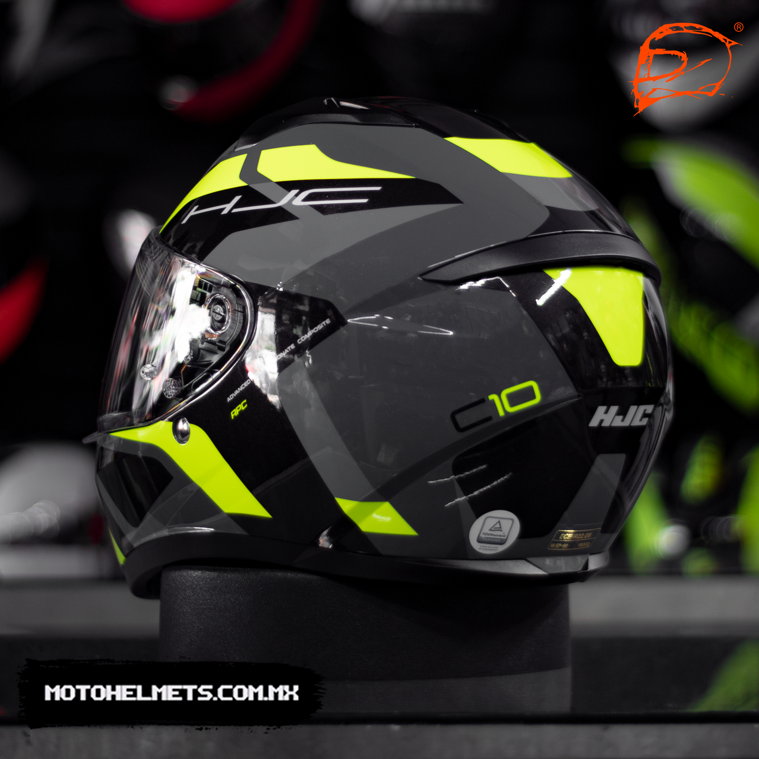 CASCO INTEGRAL HJC C10 TINS GRIS AMARILLO