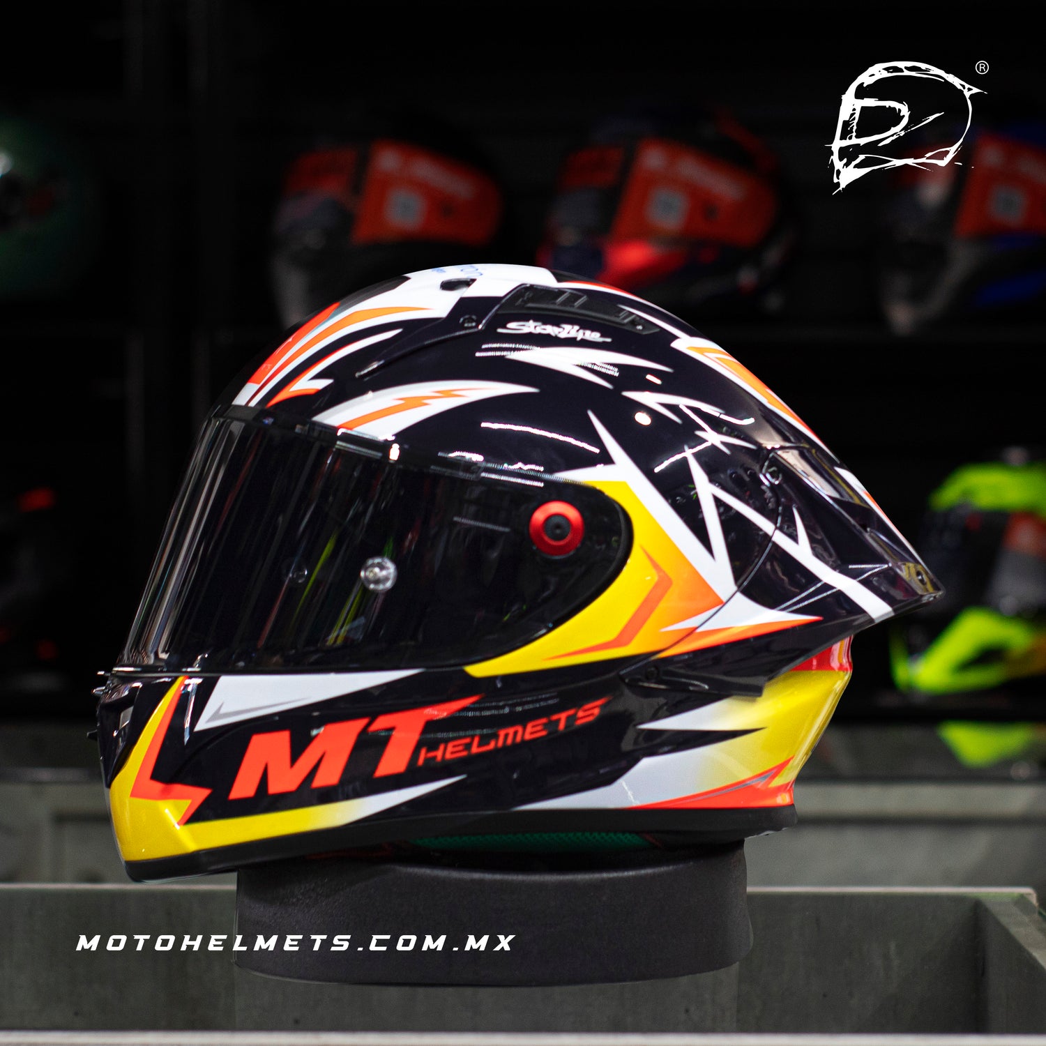 Casco Integral De Carbono Mt Kre Acosta FF103 A37 Brillo