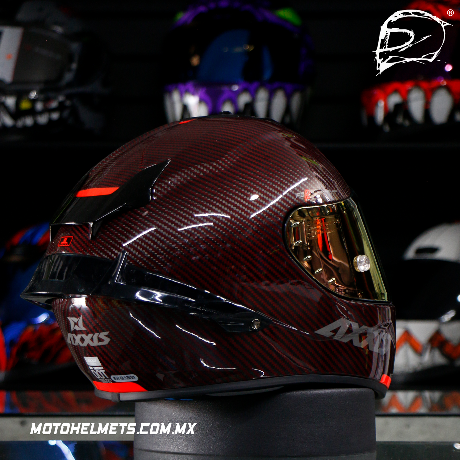 CASCO INTEGRAL AXXIS COBRA CARBON ROJO