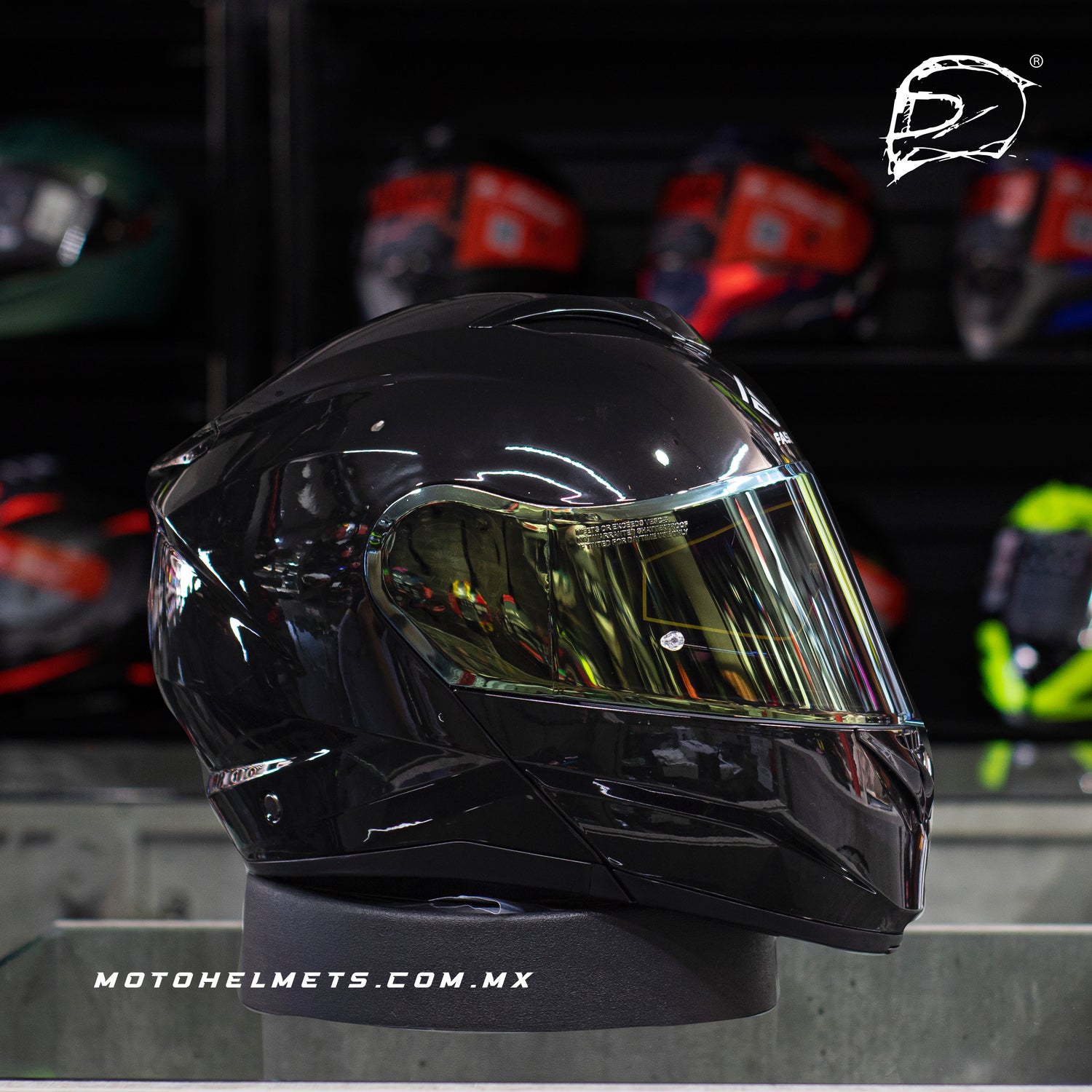 CASCO ABATIBLE FASEED FS 908 NEGRO BRILLO