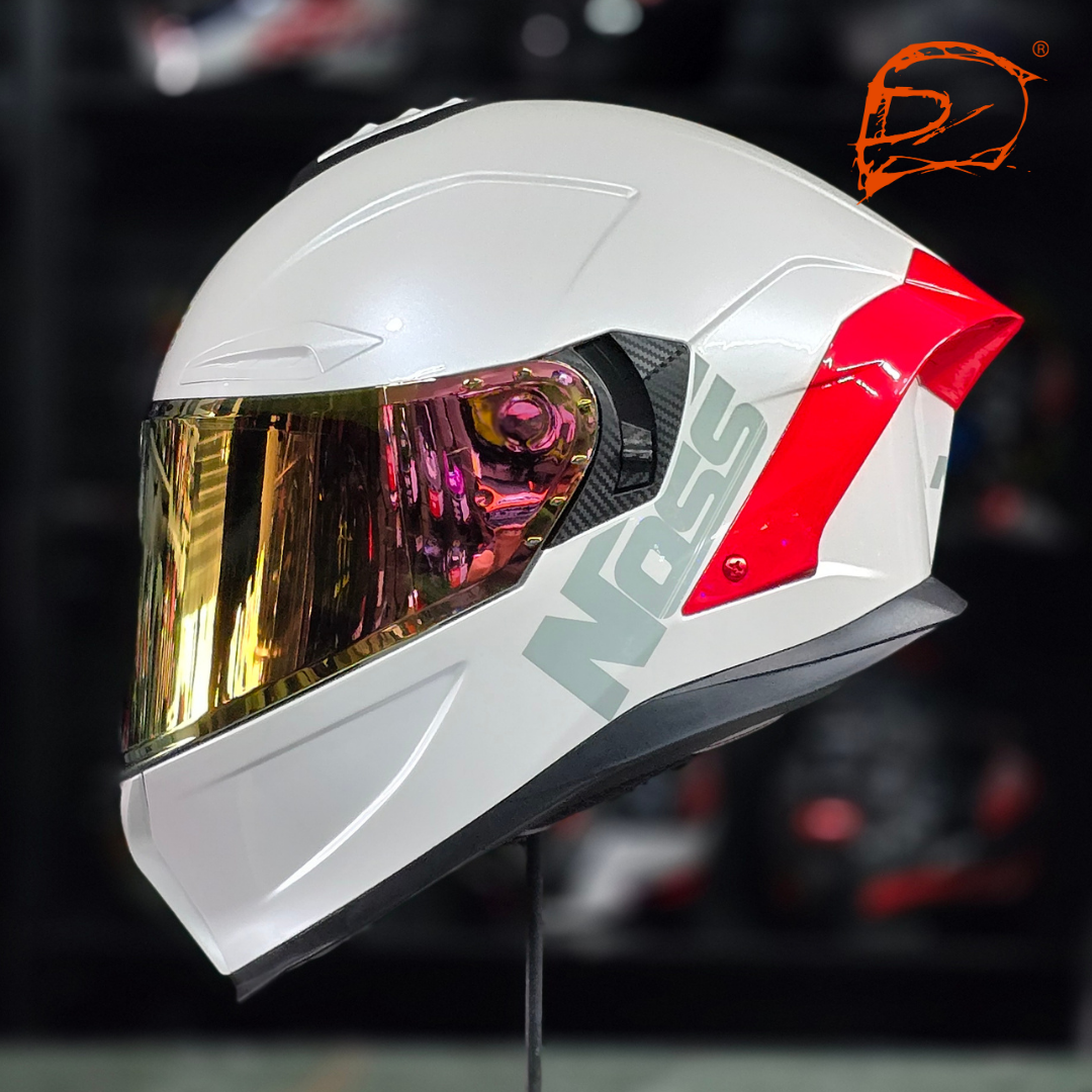 CASCO CERRADO NOSS NS 803N BLANCO BRILLANTE