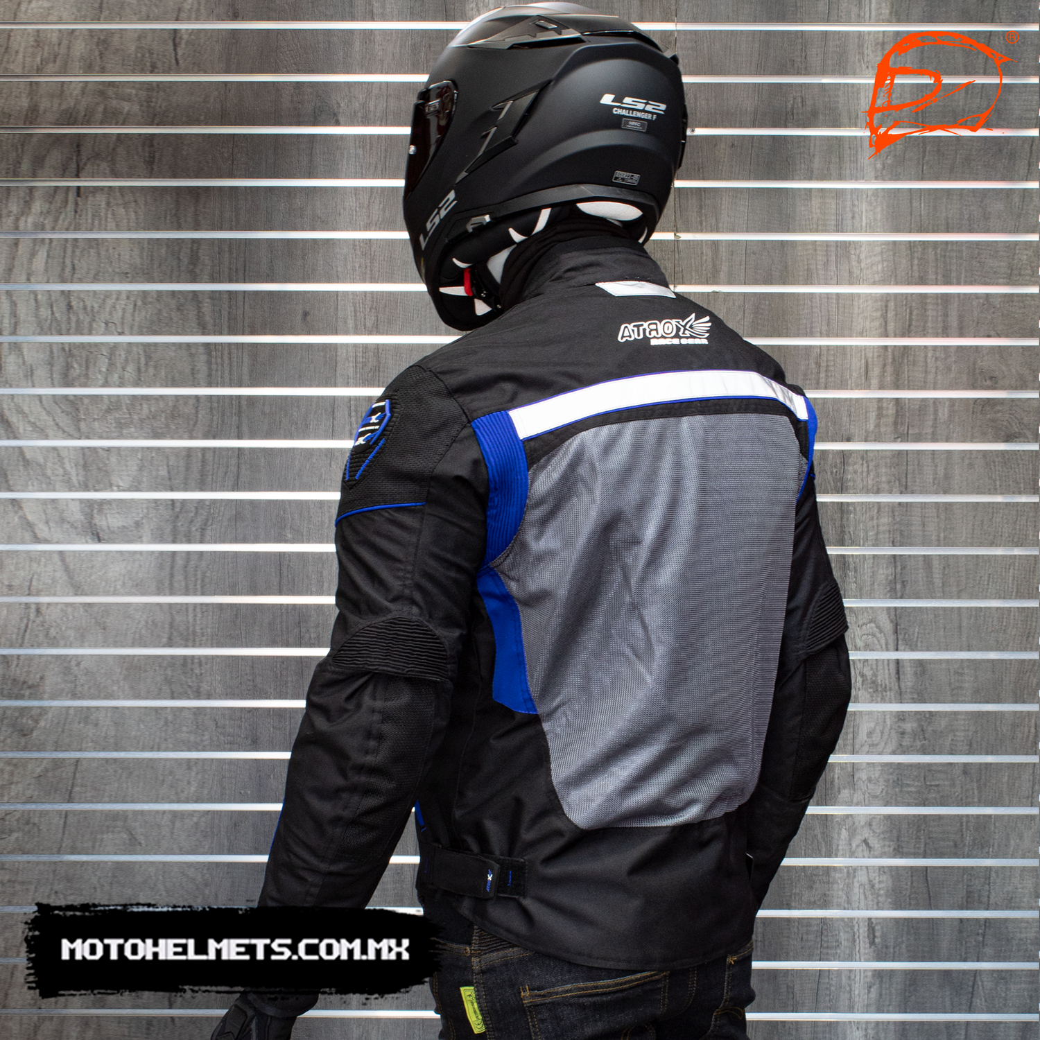 Chamarra Atrox Ventilada Cordura Mesh Impermeable CE 2305 Azul