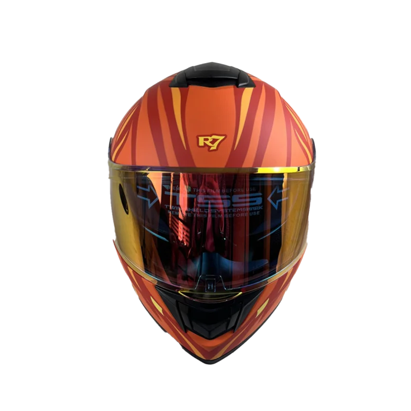 CASCO ABATIBLE R7 RACING ALFA CON LUZ LED DOBLE MICA DRAGON BREATH NIGHT VISION