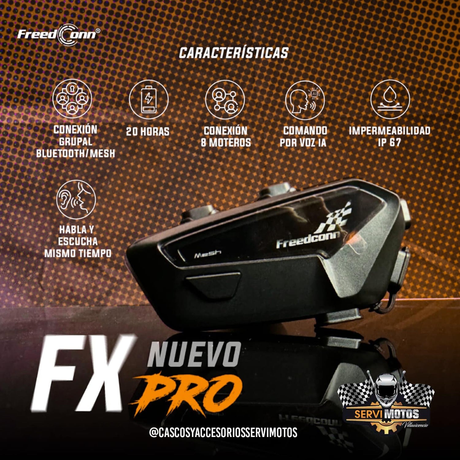 INTERCOMUNICADOR BLUETOOH INALAMBRICO FREEDCONN FX PRO