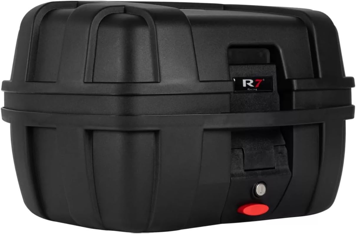 BAUL TRASERO R7 RACING NEGRO PLASTICO 37 LTS CON RESPALDO