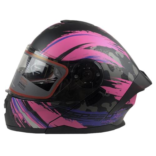 CASCO ABATIBLE CON LUZ LED R7 ALFA ROSA