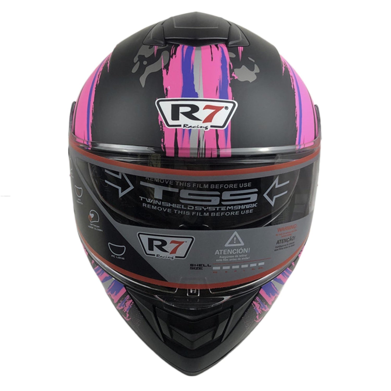 CASCO ABATIBLE CON LUZ LED R7 ALFA ROSA