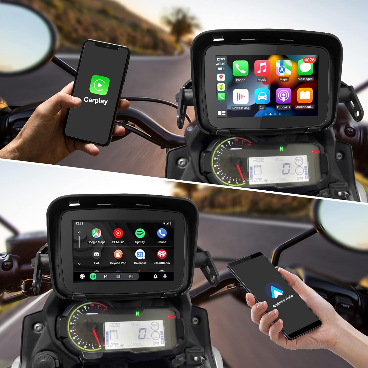 GPS C5 para motocicleta Carplay / Android