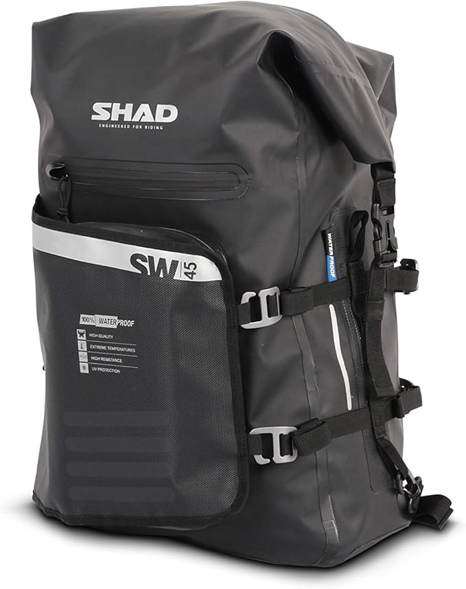 MALETA PERSONAL SHAD SW45 40 LTS NEGRO CONTRA AGUA