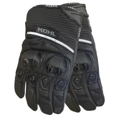 GUANTES VEL KOHL NEGRO KOHL-202 TEXTIL/PIEL