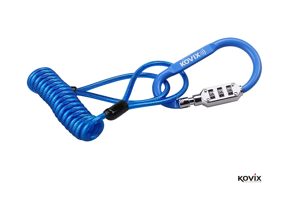 CANDADO PARA CASCO Y CABLE KOVIX KHEL 100 AZUL