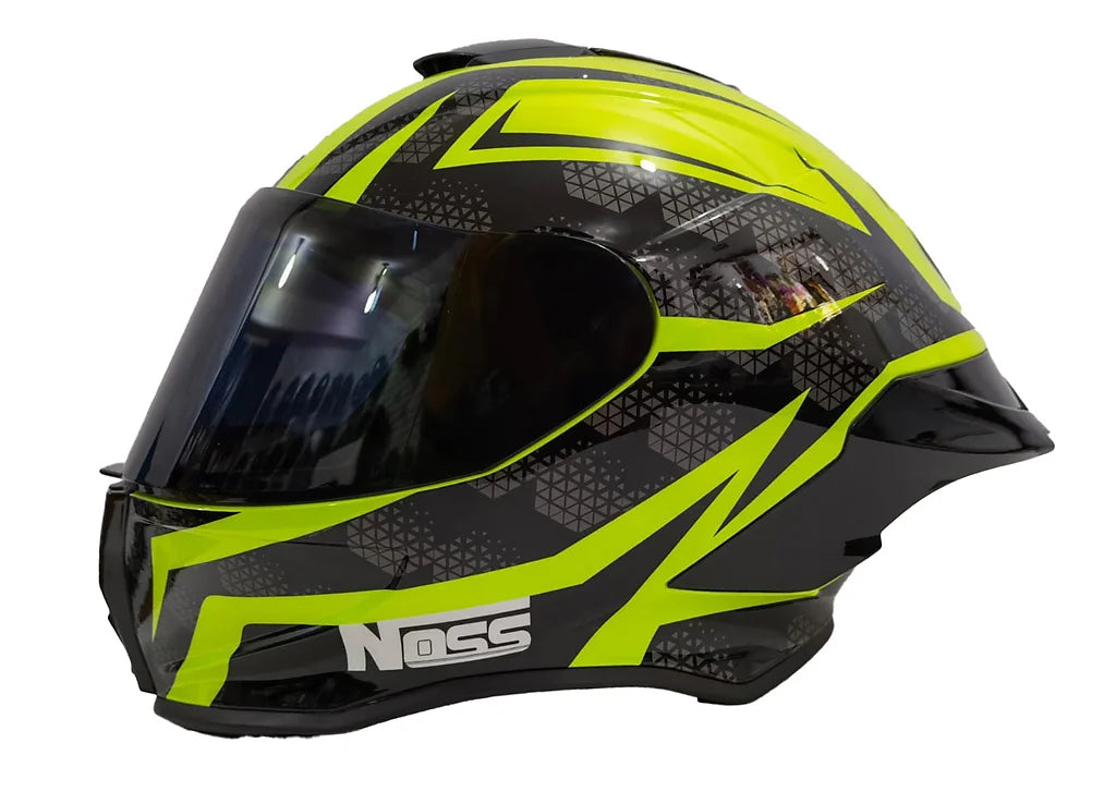 Casco Cerrado Noss NS 801 Obsidiana Negro Amarillo