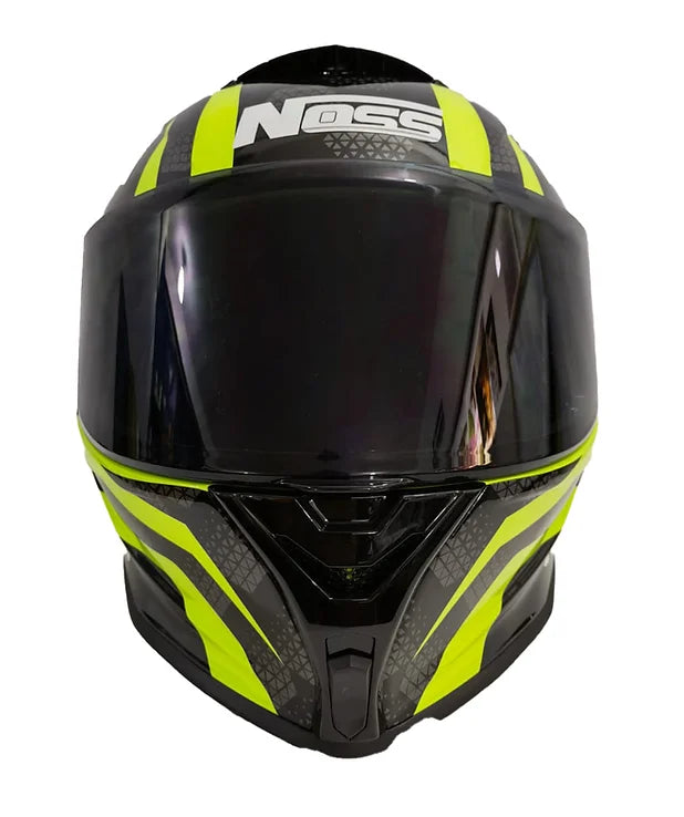 Casco Cerrado Noss NS 801 Obsidiana Negro Amarillo