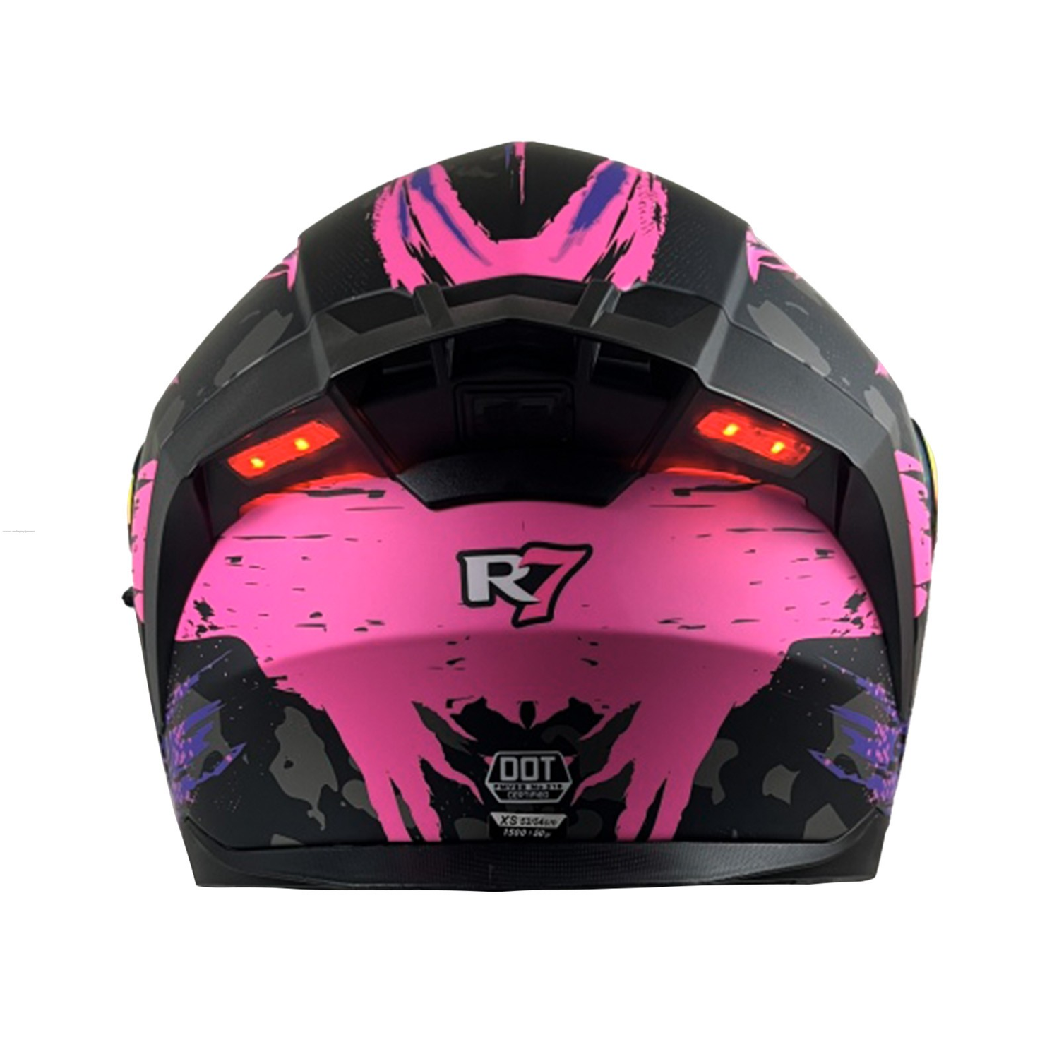 CASCO ABATIBLE R7 RACING ALFA CON LED DOBLE MICA DOT MORADO MATE