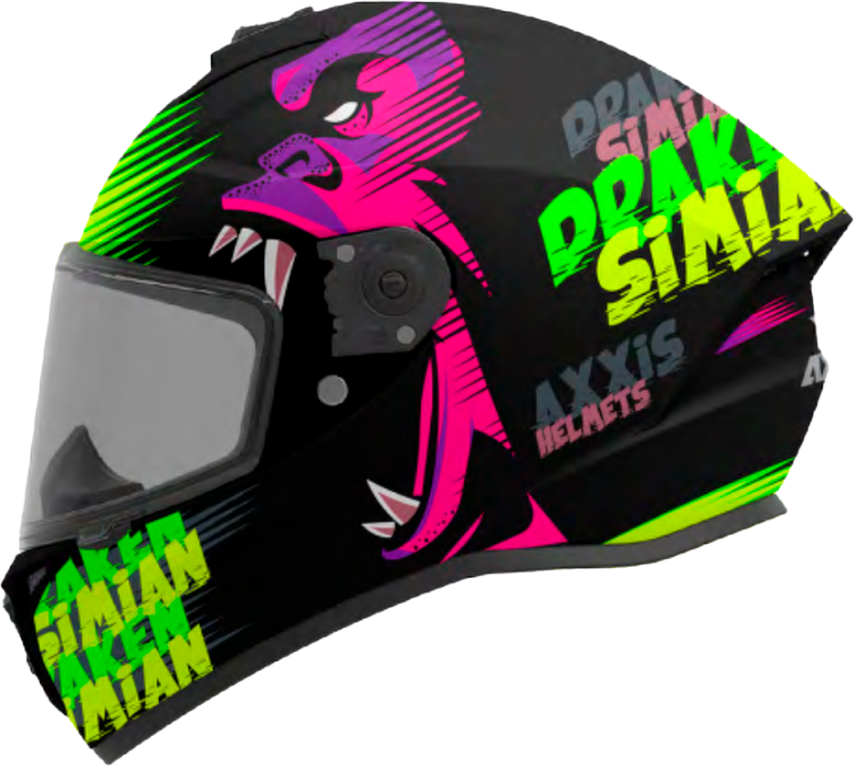 CASCO INTEGRAL AXXIS DRAKEN SIMIAN B13 ROSA AMARILLO