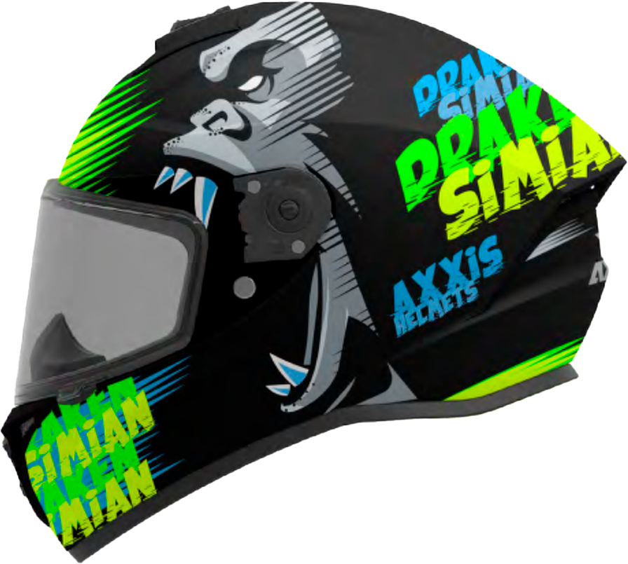 CASCO INTEGRAL AXXIS DRAKEN SIMIAN B3 GRIS VERDE