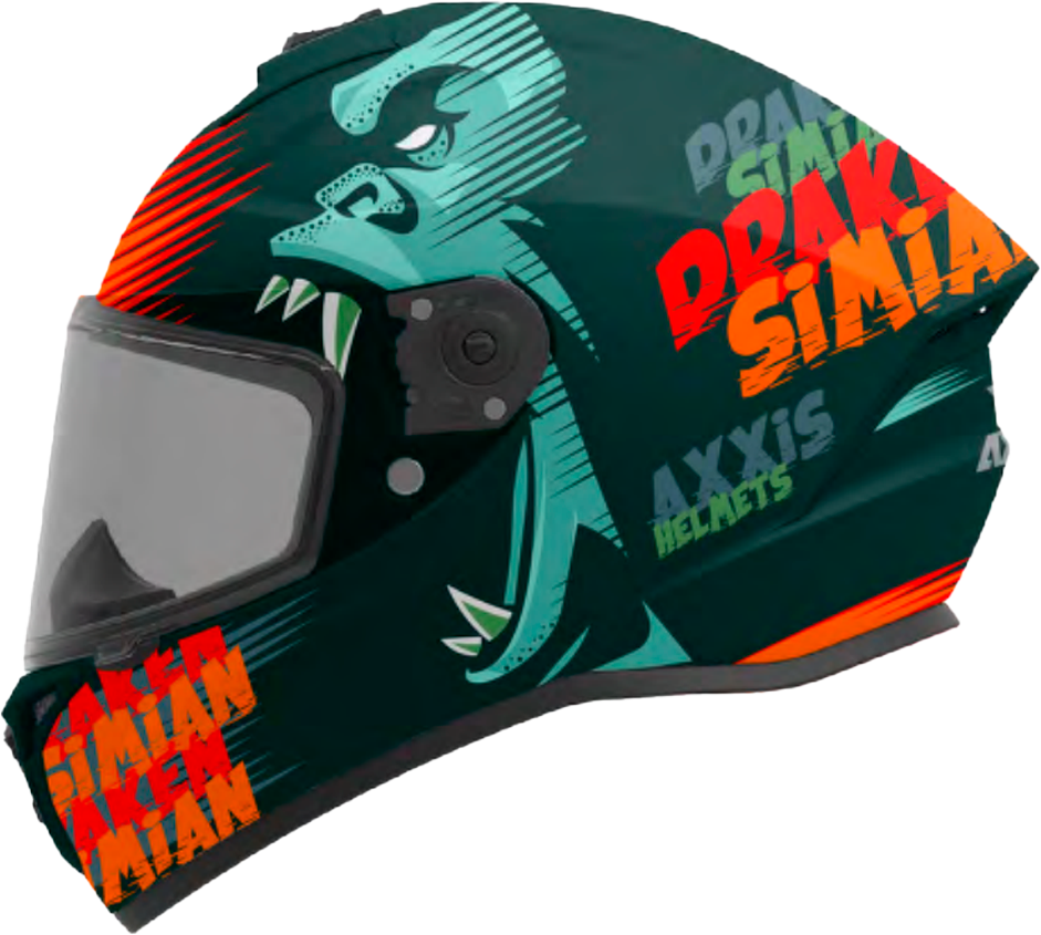 CASCO INTEGRAL AXXIS DRAKEN SIMIAN NARANJA VERDE B4