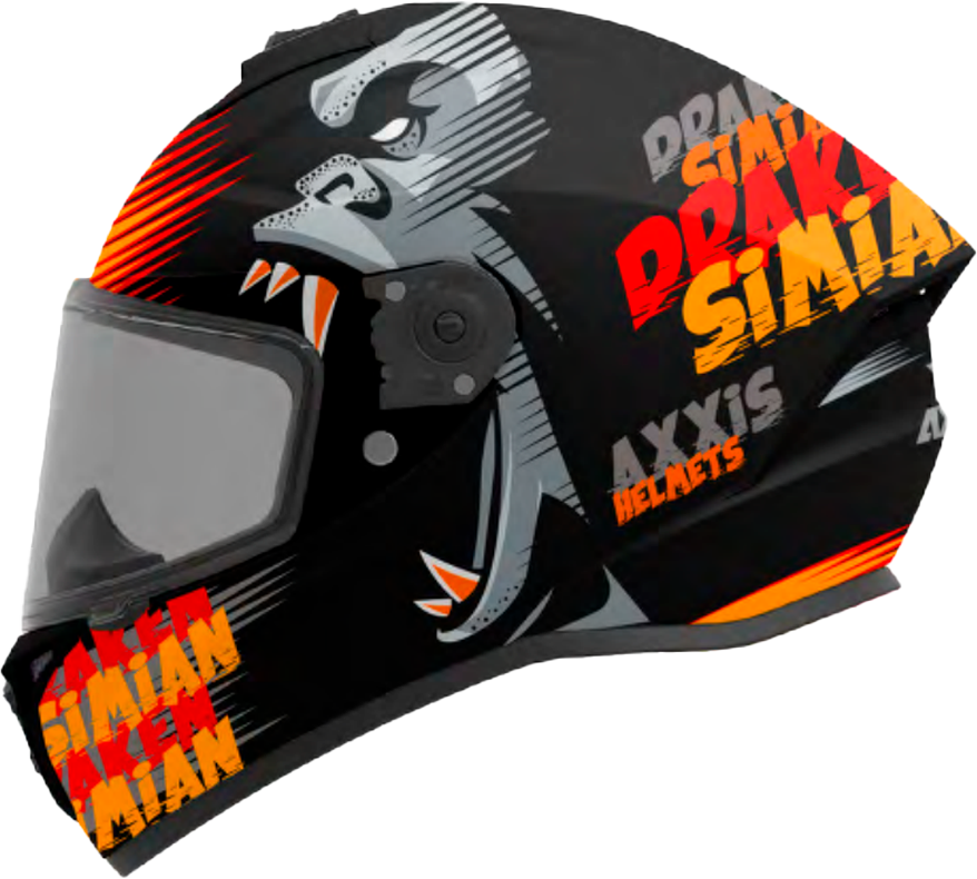 CASCO INTEGRAL AXXIS DRAKEN SIMIAN C4 GRIS NARANJA