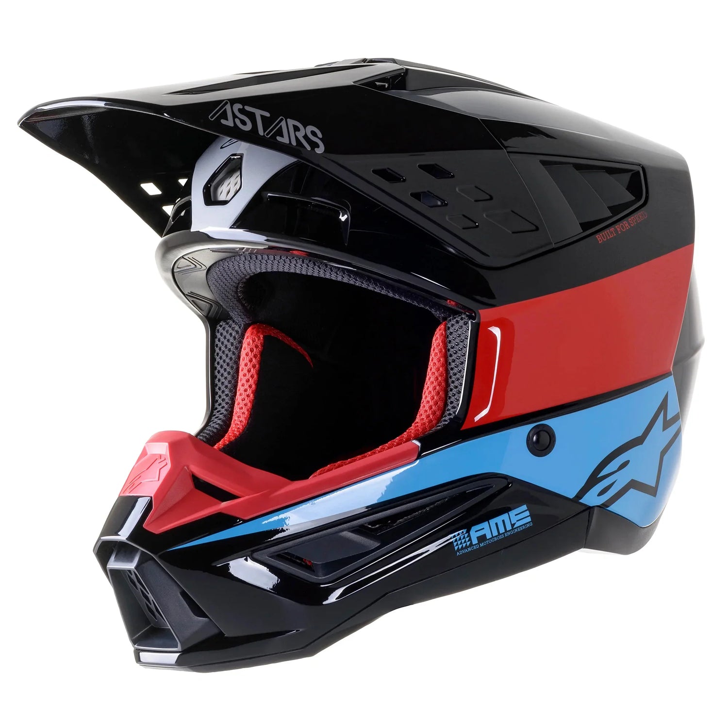 CASCO CROSS S-M5 BOND NEGRO ROJO AZUL ECE DOT