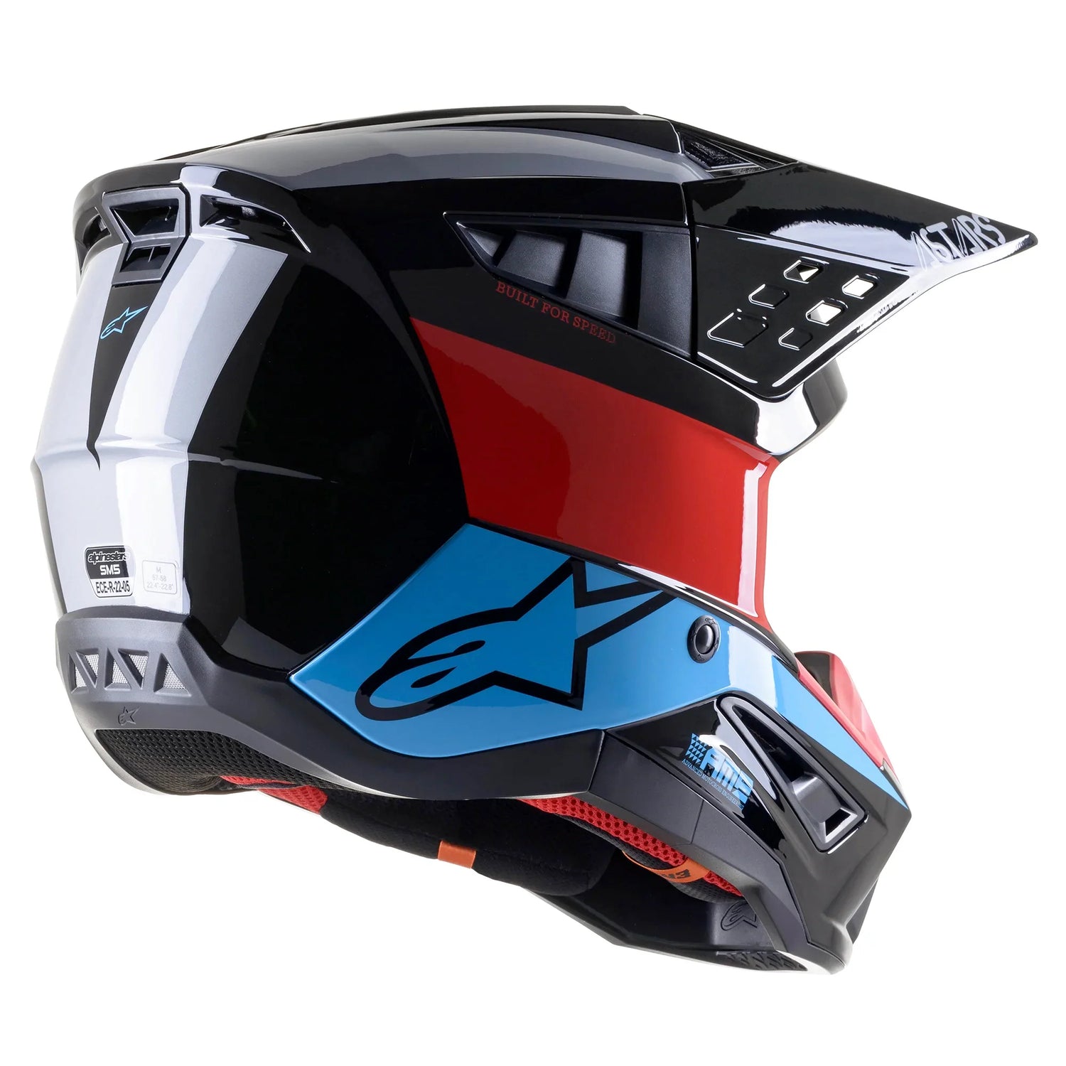 CASCO CROSS S-M5 BOND NEGRO ROJO AZUL ECE DOT