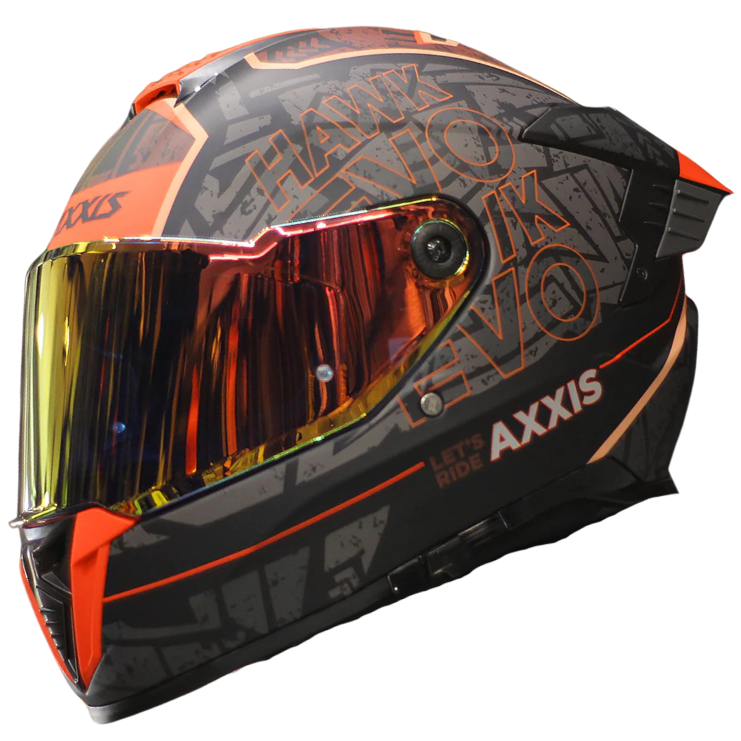 Casco Integral Axxis Hawk Lets Ride B5 Rojo Gris