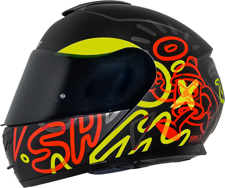 CASCO ABATIBLE SHAFT 3910 ART ROJO NEON