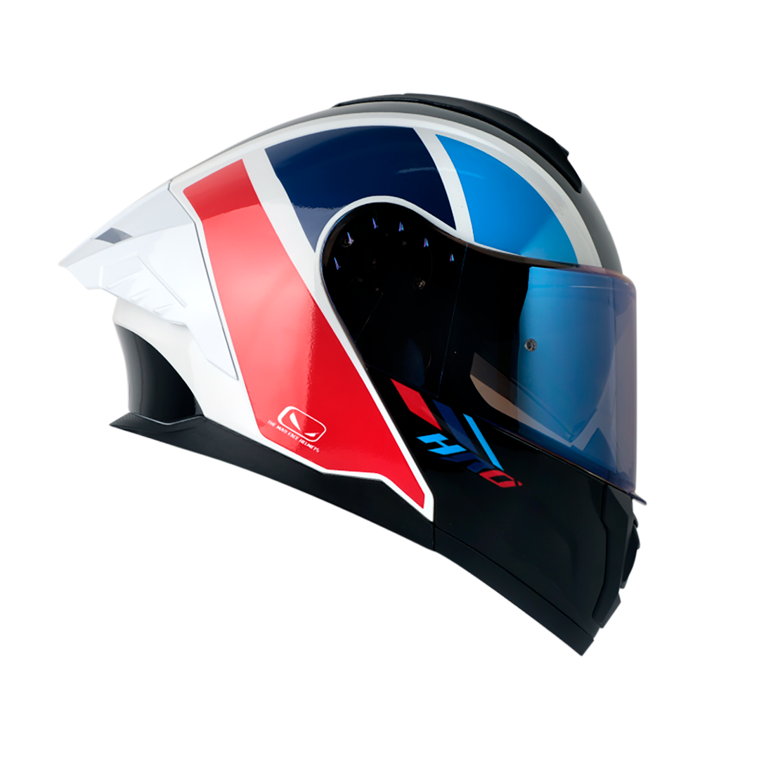 CASCO ABATIBLE HRO 3480  RACESPEC  AZUL BLANCO ROJO