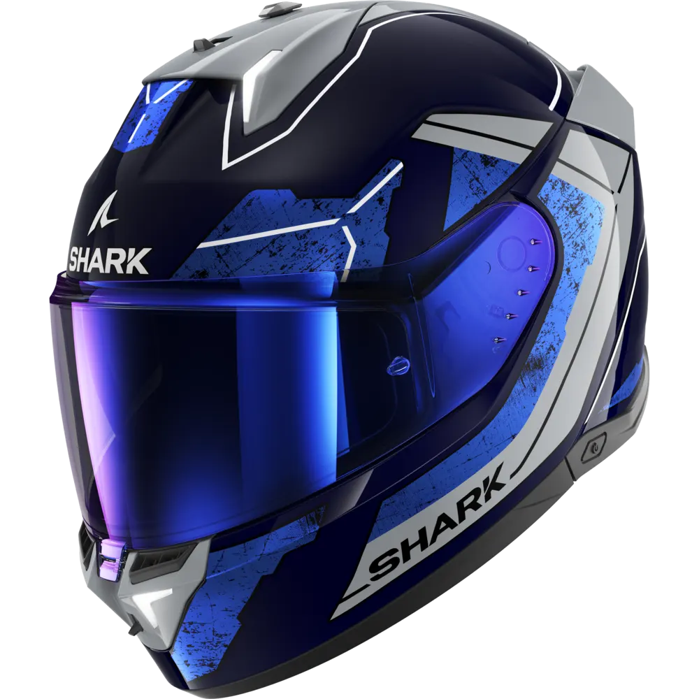 Casco Integral Shark con luz led Skwal I3 Rhad Azul