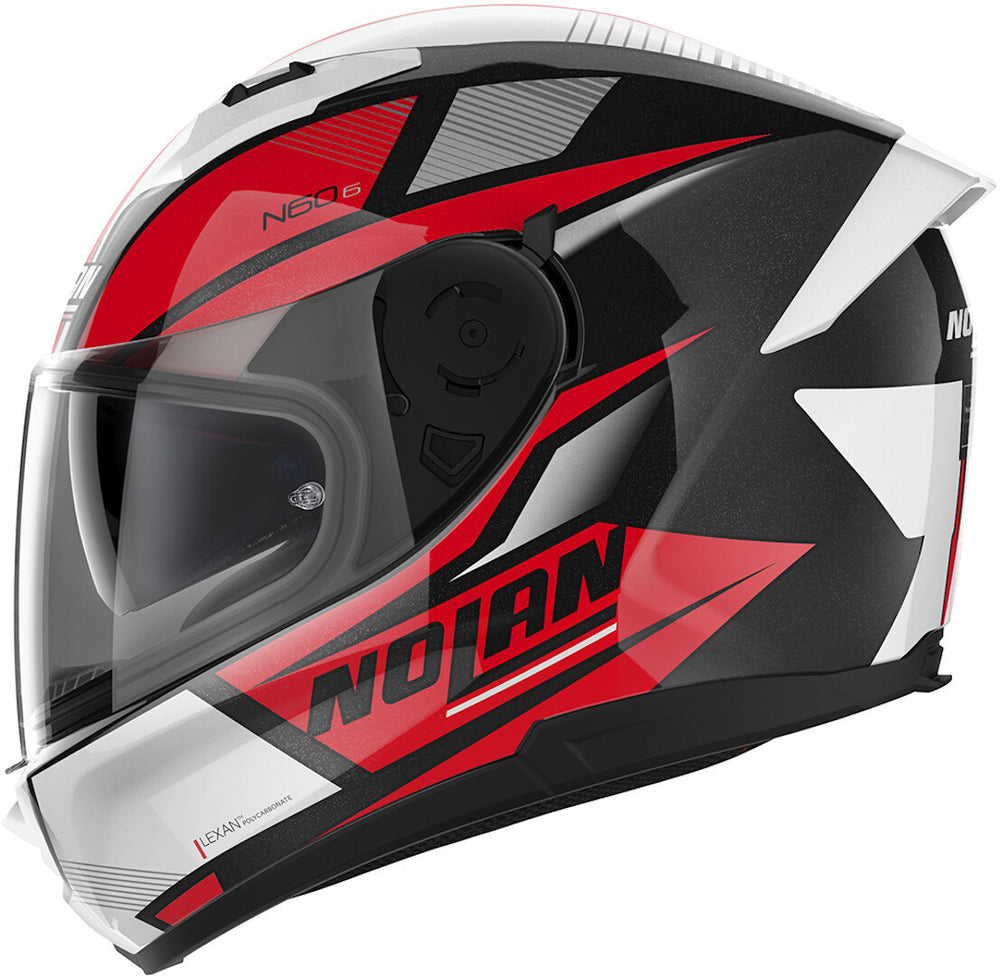Casco NOLAN N60-6 downshift 36 Negro Blanco Rojo – Moto Helmets & Sebastian