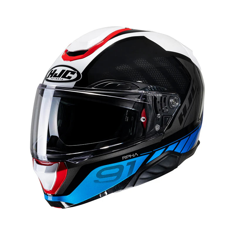 CASCO ABATIBLE HJC RPHA 91 CARBON RAFINO MC21 AZUL