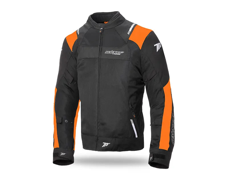 Chamarra Seventy Degress SD-JR52 VERANO RACING NEGRA/NARANJA