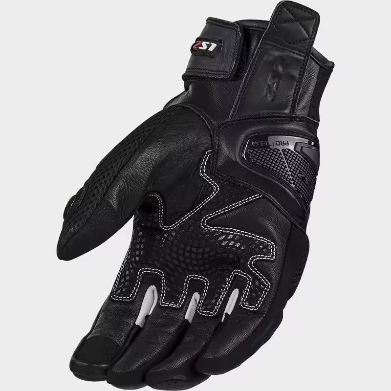 GUANTES LS2 SPARK 2 AIR II PIEL NEGRO AMARILLO FLUO