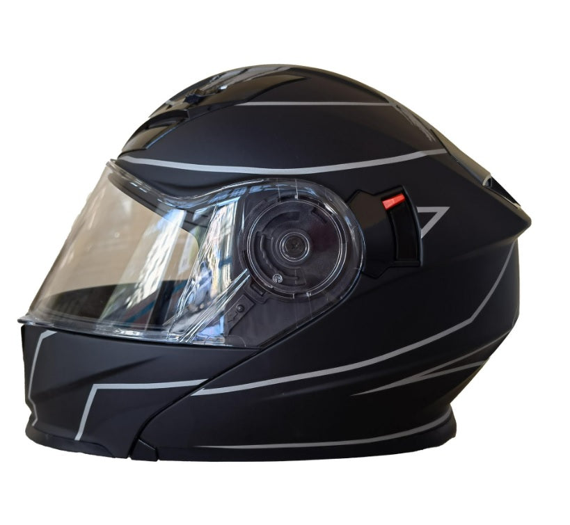 CASCO ABATIBLE R7 EXPERT FASTTEST NEGRO GRIS MATE