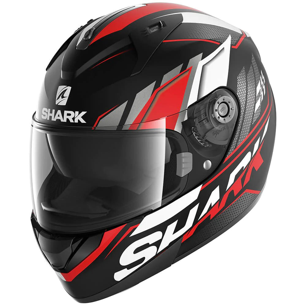 CASCO SHARK RIDILL 1.2 PHAZ Mat NEGRO ROJO