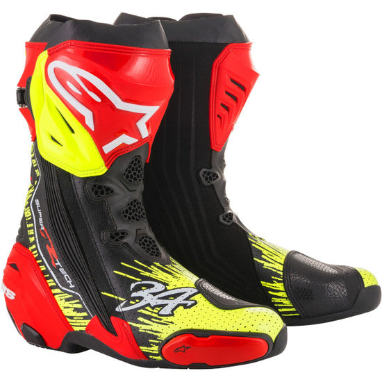 BOTAS ALPINESTARS SUPER TECH R NEGRO AMARILLO ROJO