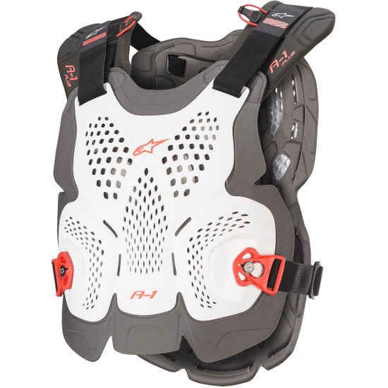 PROTECTOR DE PECHO PARA MOTOCROSS ALPINESTARS A-1 PLUS BLANCO ROJO