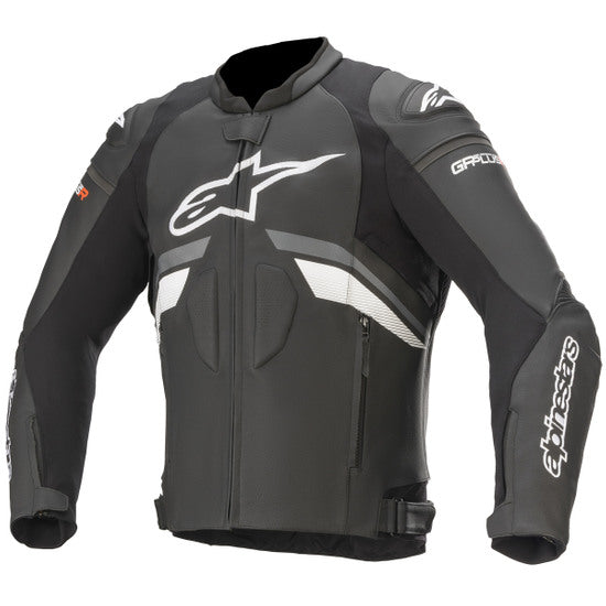 CHAMARRA DE PIEL ALPINESTARS GP PLUS R V3 NEGRO GRIS BLANCO