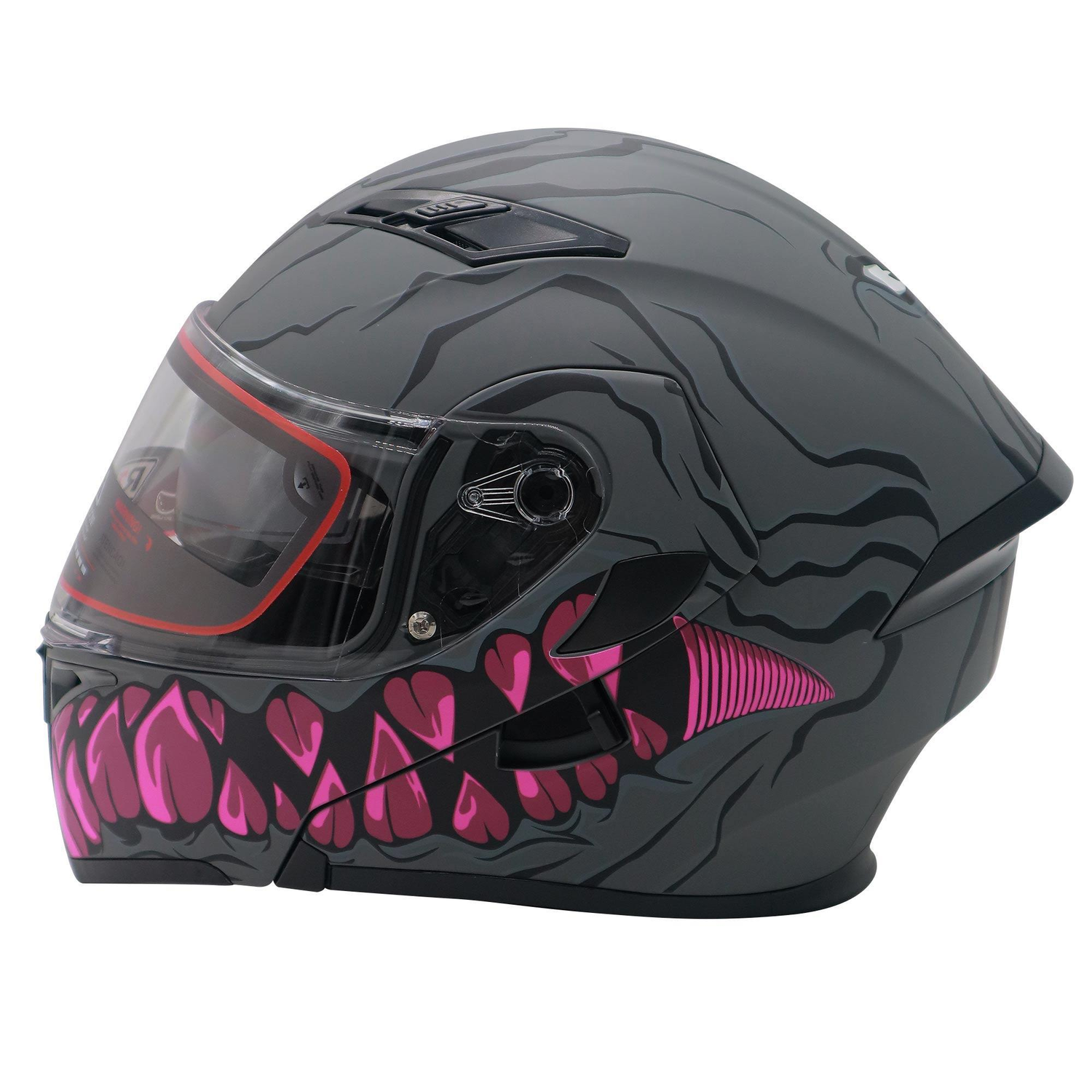 CASCO ABATIBLE R7  UNSCARRED FREAK SMILE PURPURA MATE