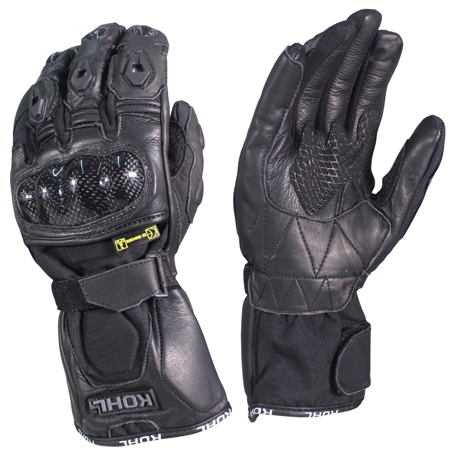 GUANTES VEL NEGRO KOHL-312 TEXTIL/PIEL