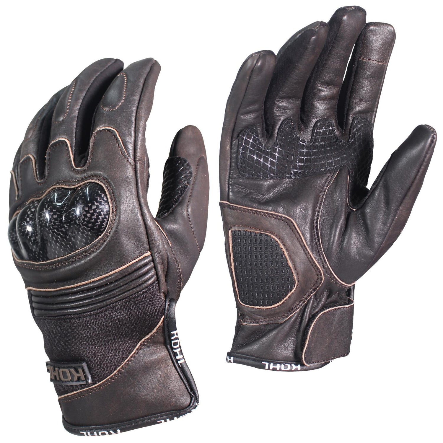 GUANTES VEL KOHL-205 TEXTIL/PIEL VENTILADO CAFE