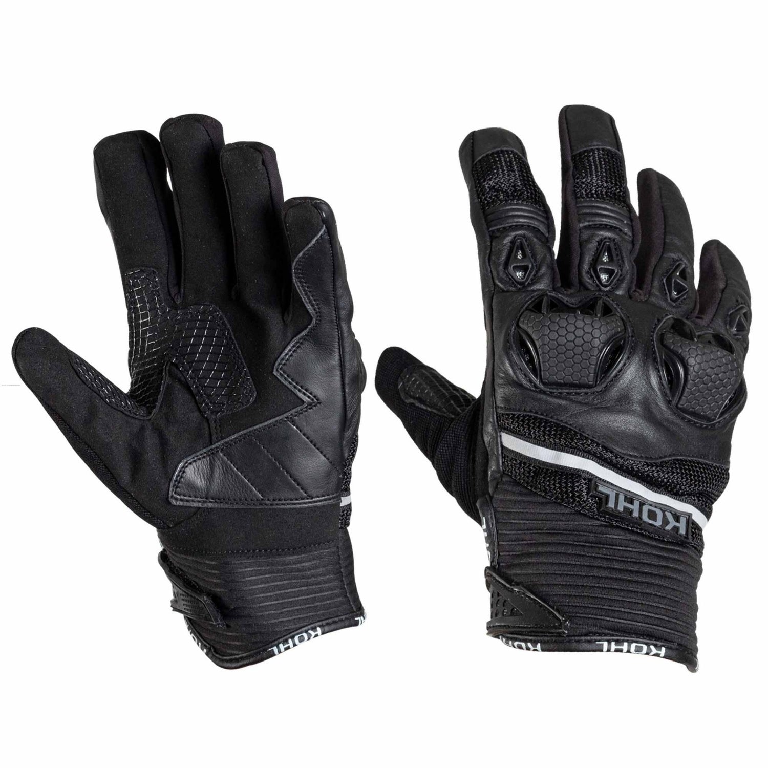 GUANTES VEL KOHL NEGRO KOHL-202 TEXTIL/PIEL